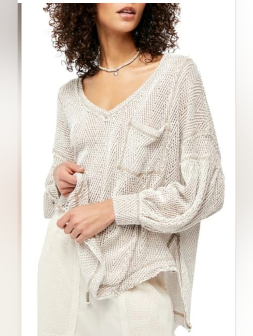 We The Free Fresh & New Hacci Knit Top Womens Size S